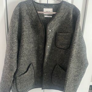 Kestin Gray Cardigan Sweater for Men 2XL snap front